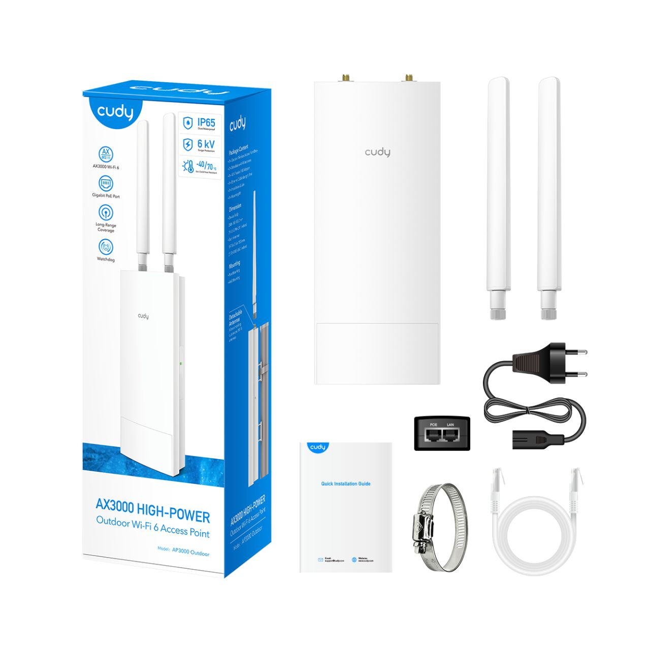 Cudy AX3000 High Power WiFi 6 Outdoor Access Point | AP3000 Outdoor ...
